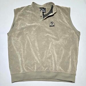 Zero Restriction Toshiba Golf Vest XL • USA Made • Tan Sleeveless Pullover